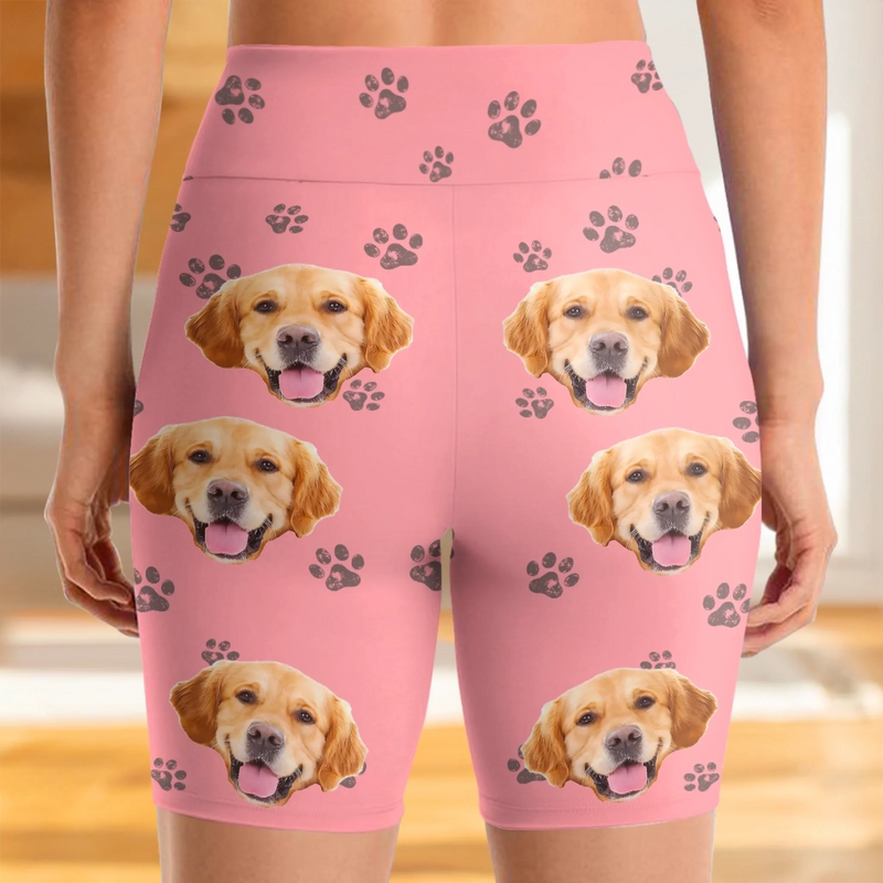 Custom Photo Snuggle Squad Goals - Dog & Cat Personalized Custom Biker Leggings - Gifts For Pet Owners, Pet Lovers