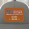 Papa Knows Best - Family Personalized Custom Leather Patch Mesh Cap - 4th Of July, Gift For Dad, Grandpa