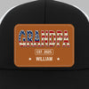 Papa Knows Best - Family Personalized Custom Leather Patch Mesh Cap - 4th Of July, Gift For Dad, Grandpa