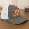 Papa Knows Best - Family Personalized Custom Leather Patch Mesh Cap - 4th Of July, Gift For Dad, Grandpa