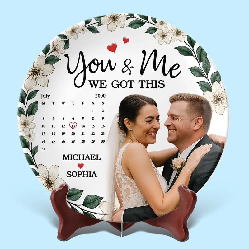 Custom Photo You And Me Always - Couple Personalized Custom Ceramic Plate - Gift For Husband Wife, Anniversary