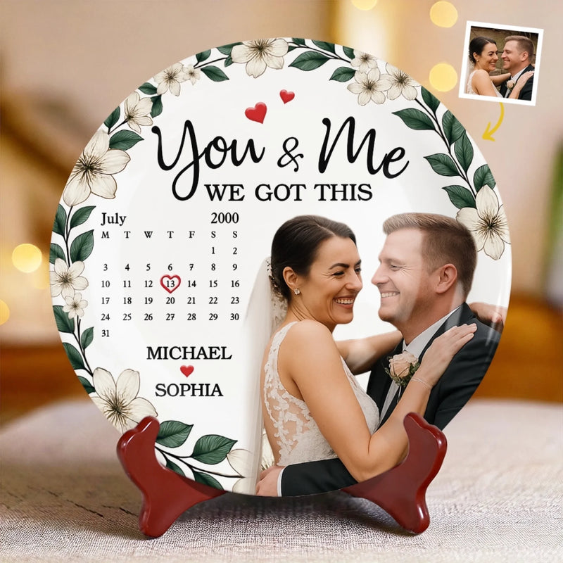 Custom Photo You And Me Always - Couple Personalized Custom Ceramic Plate - Gift For Husband Wife, Anniversary