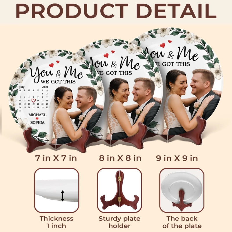 Custom Photo You And Me Always - Couple Personalized Custom Ceramic Plate - Gift For Husband Wife, Anniversary