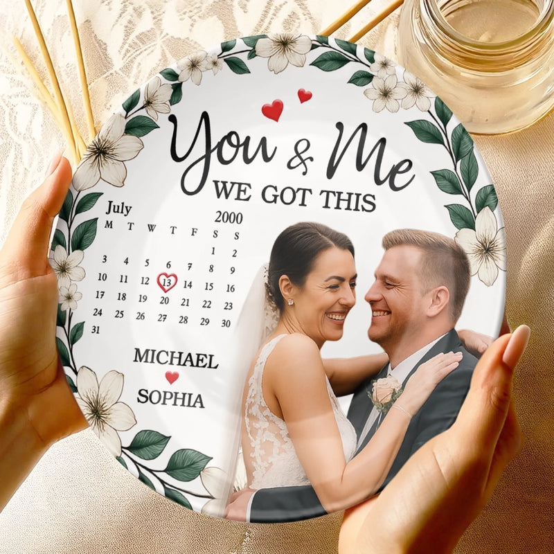 Custom Photo You And Me Always - Couple Personalized Custom Ceramic Plate - Gift For Husband Wife, Anniversary