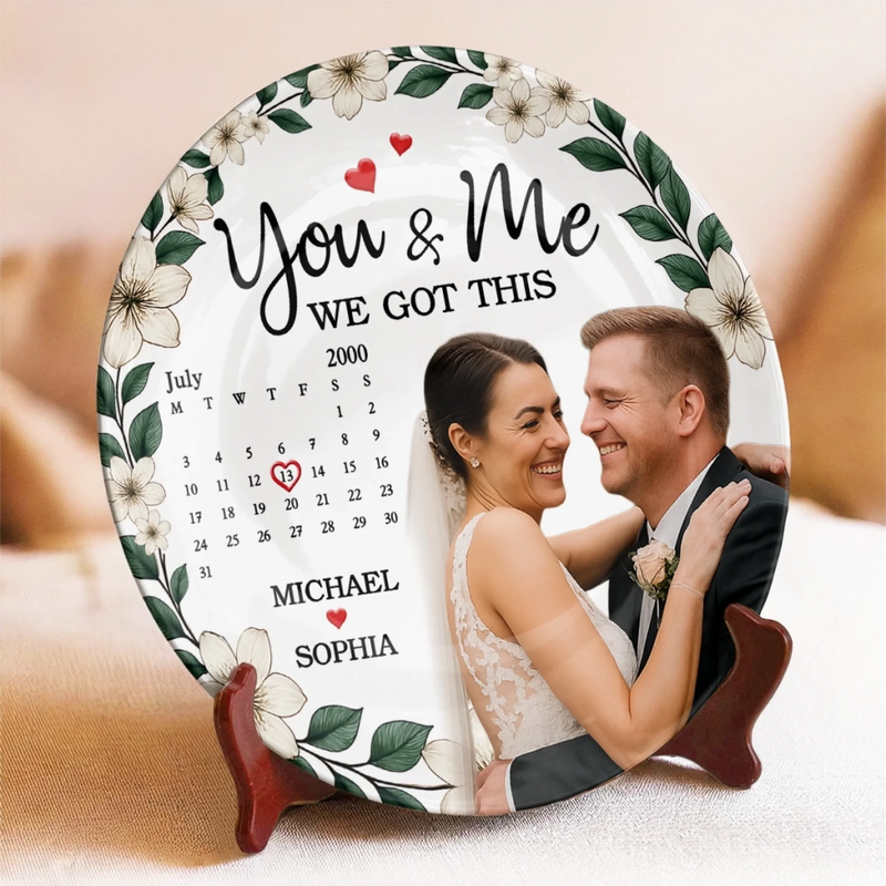 Custom Photo You And Me Always - Couple Personalized Custom Ceramic Plate - Gift For Husband Wife, Anniversary