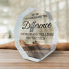 To New Beginnings With Gratitude - Coworker Personalized Custom Nonagon Shaped Acrylic Plaque - Independence Day, 4th Of July, Appreciation, Retirement Gift For Coworkers, Work Friends, Colleagues