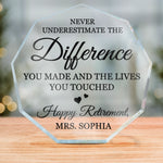 To New Beginnings With Gratitude - Coworker Personalized Custom Nonagon Shaped Acrylic Plaque - Independence Day, 4th Of July, Appreciation, Retirement Gift For Coworkers, Teacher, Mentor