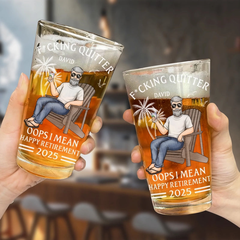 Peace Out, Productivity Killer - Coworker Personalized Custom Beer Glass - Appreciation, Retirement Gift For Coworkers, Work Friends, Colleagues