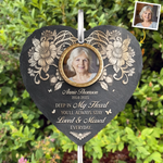Custom Photo Always In My Heart - Memorial Personalized Memorial Garden Slate & Hook - Sympathy Gift For Family