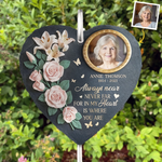 Custom Photo Gone But Not Forgotten - Memorial Personalized Memorial Garden Slate & Hook - Sympathy Gift For Family Members