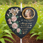 Custom Photo Gone But Not Forgotten - Memorial Personalized Memorial Garden Slate & Hook - Sympathy Gift For Family Members