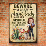 Custom Home Decor Metal Sign - Personalized Garden Gifts For Gardeners, Dog Lovers, Dog Mom - Home Of Plant Lovers