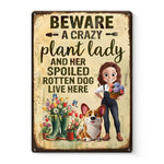 Custom Home Decor Metal Sign - Personalized Garden Gifts For Gardeners, Dog Lovers, Dog Mom - Home Of Plant Lovers
