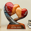 Our Hearts Beat As One - Couple Personalized Custom Acrylic Plaque Custom Shape - Gift For Husband Wife, Anniversary