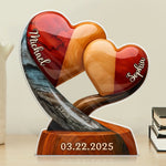 Our Hearts Beat As One - Couple Personalized Custom Acrylic Plaque Custom Shape - Gift For Husband Wife, Anniversary