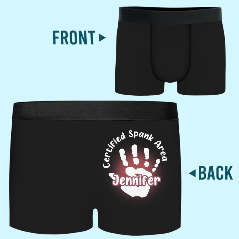 Officially Claimed By My Queen - Couple Personalized Custom Boxer Briefs, Men's Boxers - Gift For Husband Wife, Anniversary