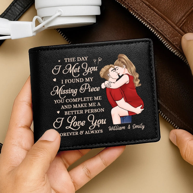 Better With You - Couple Personalized Custom Double-Sided Printed Leather Wallet - Gift For Husband Wife, Anniversary
