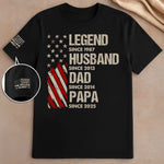 Life Of A True Man - Family Personalized Custom Unisex T-Shirt With Design On Sleeve - 4th Of July, Gift For Dad, Grandpa