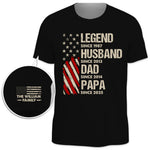 Life Of A True Man - Family Personalized Custom Unisex T-Shirt With Design On Sleeve - 4th Of July, Gift For Dad, Grandpa