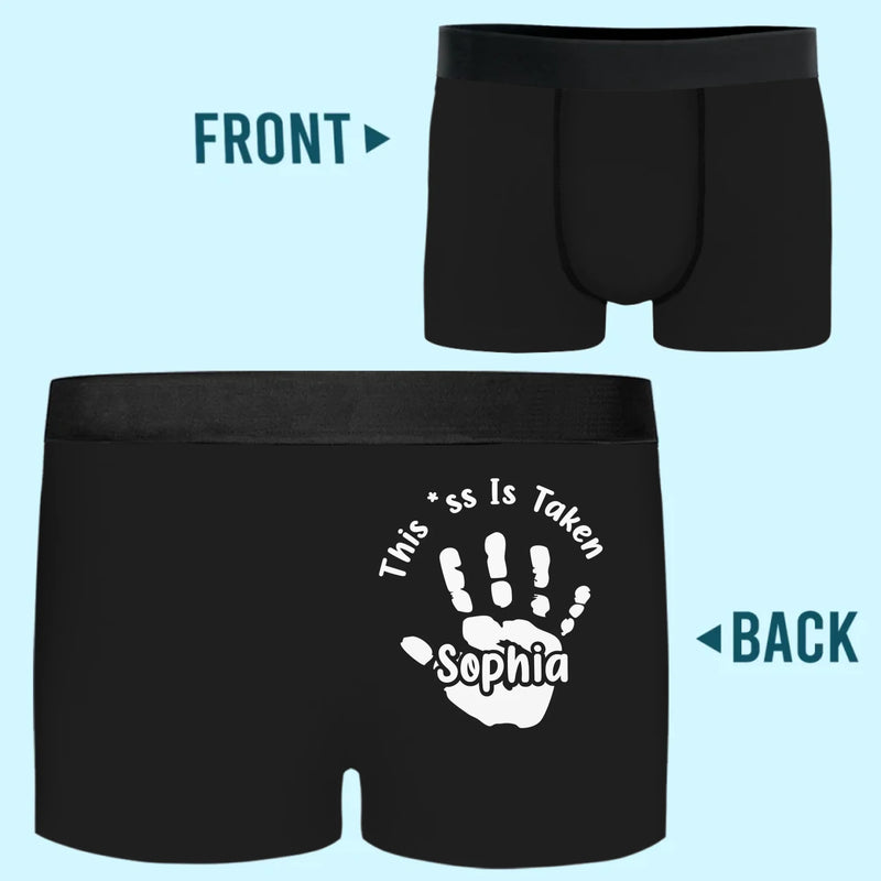 This Butt’s Got An Owner - Couple Personalized Custom Boxer Briefs, Men's Boxers - Gift For Husband Wife, Anniversary