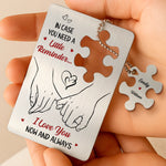 Custom Name Couple Love Gifts - Personalized Metal Wallet Card with Charm