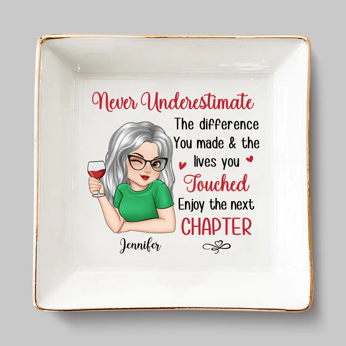 Chapter Closed, Legend Unlocked - Coworker Personalized Custom Jewelry Dish - Appreciation, Retirement Gift For Coworkers, Work Friends, Colleagues