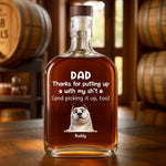 Only The Best Dads Handle The Worst Jobs - Dog Personalized Custom Whiskey Bottle - Gift For Pet Owners, Pet Lovers