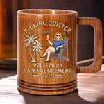From Deadlines To Lifelines, Cheers - Coworker Personalized Custom Wooden Mug - Appreciation, Retirement Gift For Coworkers