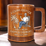 From Deadlines To Lifelines, Cheers - Coworker Personalized Custom Wooden Mug - Appreciation, Retirement Gift For Coworkers