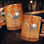 From Deadlines To Lifelines, Cheers - Coworker Personalized Custom Wooden Mug - Appreciation, Retirement Gift For Coworkers