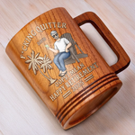 From Deadlines To Lifelines, Cheers - Coworker Personalized Custom Wooden Mug - Appreciation, Retirement Gift For Coworkers