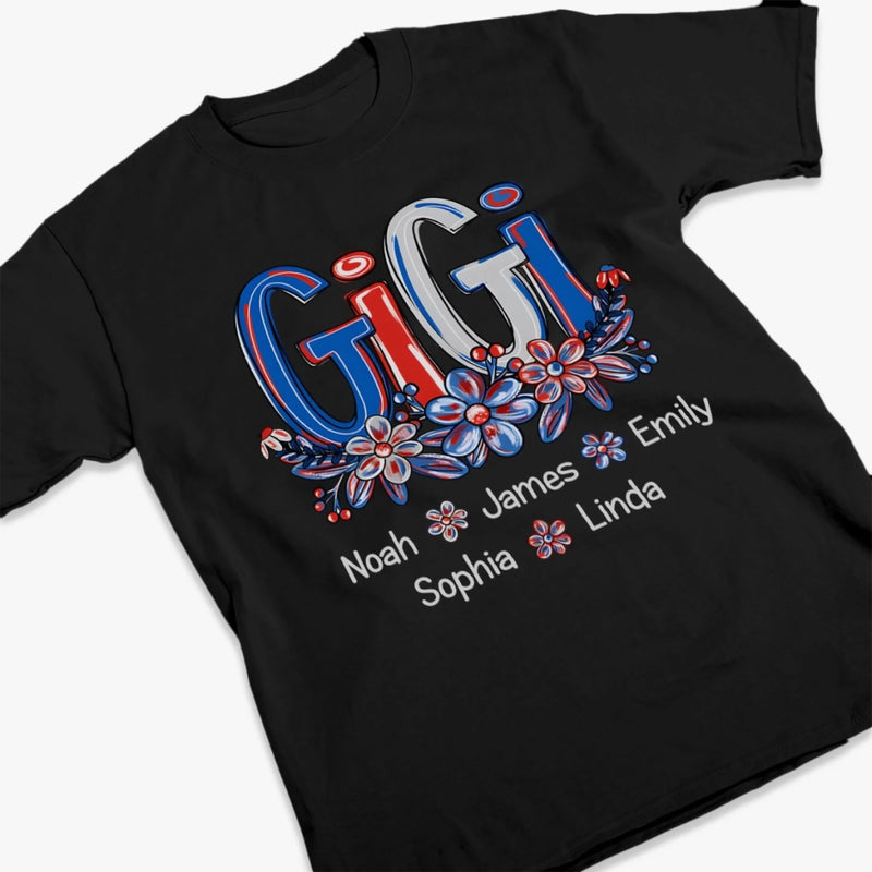 Proud Gigi Vibes - Family Personalized Custom Unisex T-shirt, Premium T-shirt, Hoodie - 4th Of July, Gift For Mom, Grandma