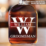 Cheers To The Best Man Crew - Couple Personalized Custom Whiskey Bottle - Gift For Groomsman, Best Man, Husband