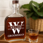 Cheers To The Best Man Crew - Couple Personalized Custom Whiskey Bottle - Gift For Groomsman, Best Man, Husband