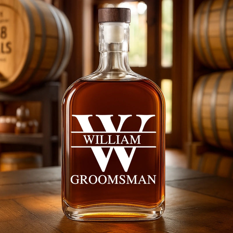 Cheers To The Best Man Crew - Couple Personalized Custom Whiskey Bottle - Gift For Husband Wife, Anniversary