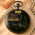 Forever Your Little Girl - Family Personalized Custom Pocket Watch - Father's Day, Gift For Dad, Grandpa
