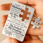 Home Is Wherever I’m With You - Couple Personalized Custom Metal Wallet Card With Charm - Gift For Husband Wife, Anniversary