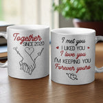 My Heart Clicks With Yours - Couple Personalized Custom Metallic Mug - Gift For Husband Wife, Anniversary