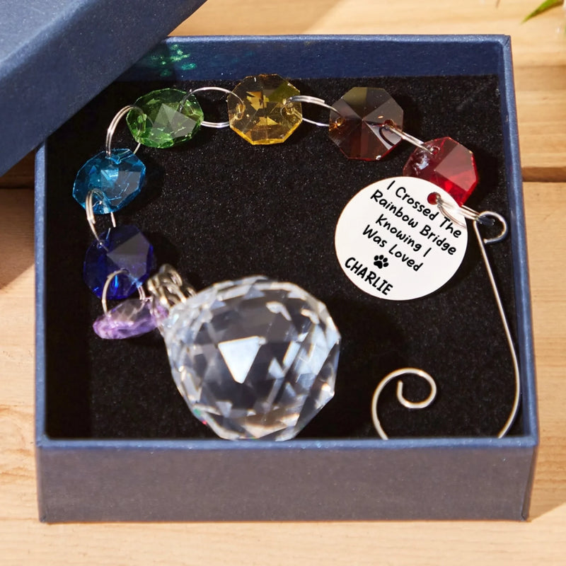 Forever In My Heart - Memorial Personalized Custom Rainbow Bridge Suncatcher - Sympathy Gift For Pet Owners, Pet Lovers