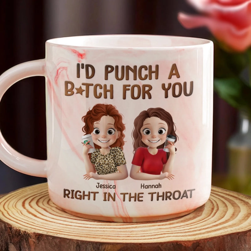 Marble Mug - Personalized Best Friend Birthday Gifts For Women - Savage Besties Club, Gifts For Best Friend Woman, Sisters, BFF