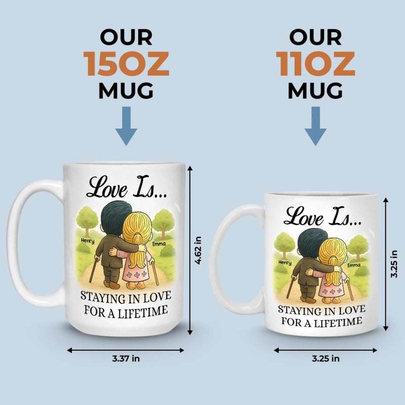 Mug - Personalized Anniversary Wedding Gifts For Husband And Wife, Him And Her - Growing Old Together, Couple Birthday Gifts for Him And Her