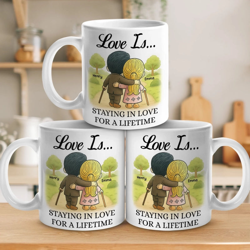 Mug - Personalized Anniversary Wedding Gifts For Husband And Wife, Him And Her - Growing Old Together, Couple Birthday Gifts for Him And Her