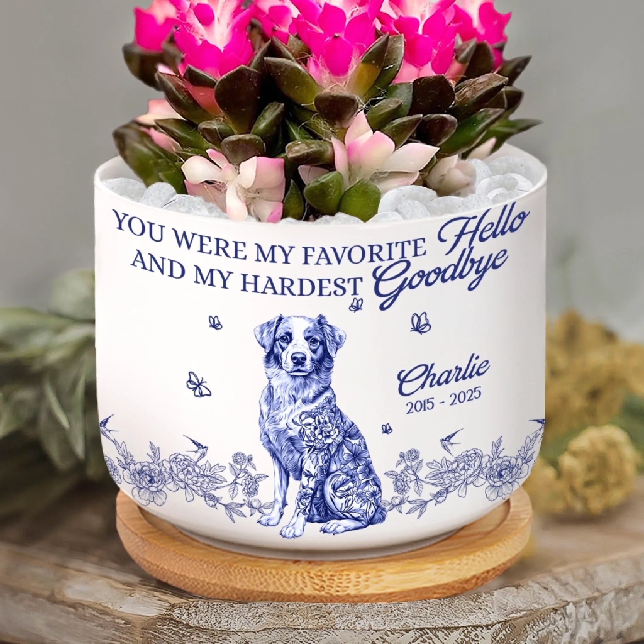 paw print plant pot Home Decor Ceramic Plant Pot - Personalized Pet Memorial Gifts For Dog