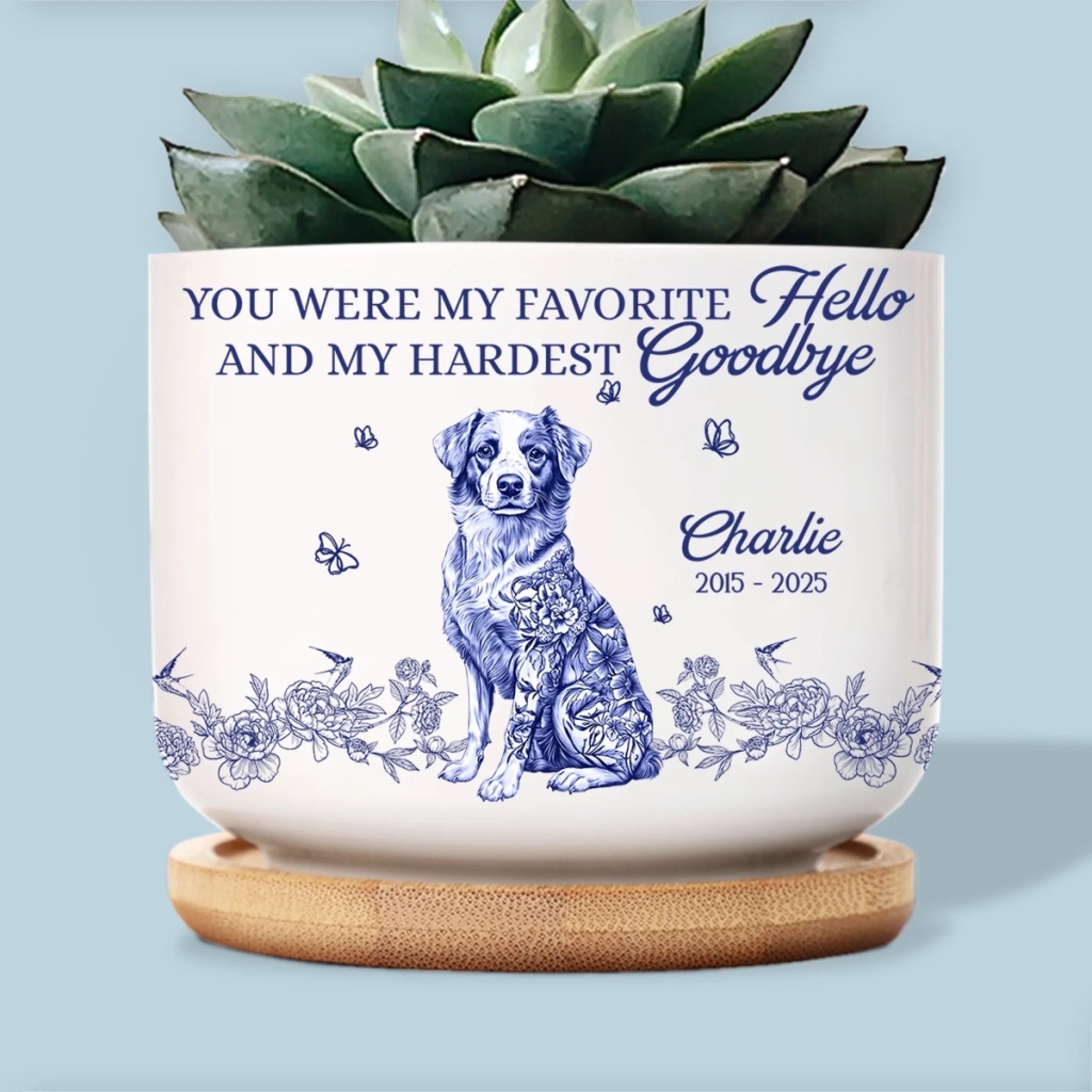 paw print plant pot Home Decor Ceramic Plant Pot - Personalized Pet Memorial Gifts For Dog