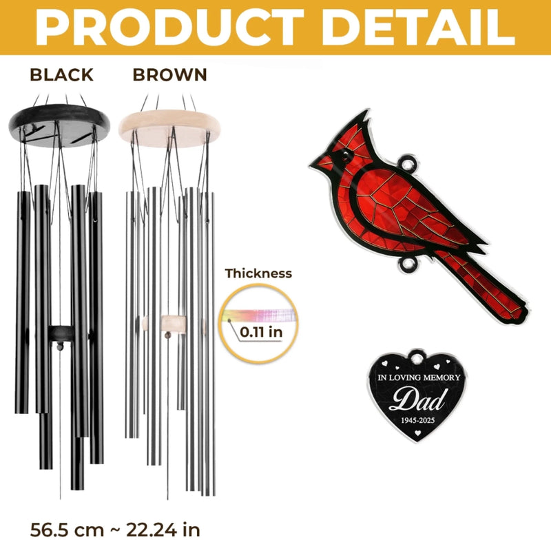 Wind Chime With Acrylic Charms - Personalized Memorial Sympathy Gifts For Loss Of Mom, Dad - In Loving Memory, Sympathy Gifts for Loss Of Loved One