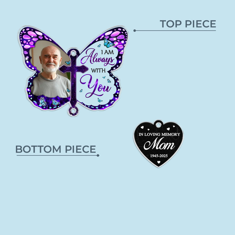 Custom Photo Wind Chime With Acrylic Charms - Personalized Memorial Sympathy Gifts For Loss Of Mom, Dad - I'm Always With You, Sympathy Gifts For Loss Of Loved One