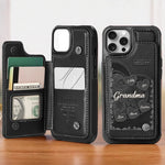 Custom Leather Flip Wallet Phone Case - Personalized Birthday Gifts For Mom, Grandma - Keep Loved Ones Close Always