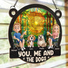 Custom Window Hanging Suncatcher Ornament - Personalized Anniversary Wedding Gifts For Husband And Wife, Dog Dad And Mom - You, Me And The Dog