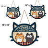 Custom Home Decor Wood Sign - Personalized Birthday Gifts For Cat Lovers, Cat Mom And Dad - Please Keep Door Closed