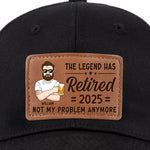 Custom Leather Patch Hat - Personalized Retirement Gifts For Women, Men - Not My Problem Anymore